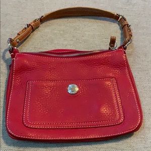 Coach mini handbag-red leather